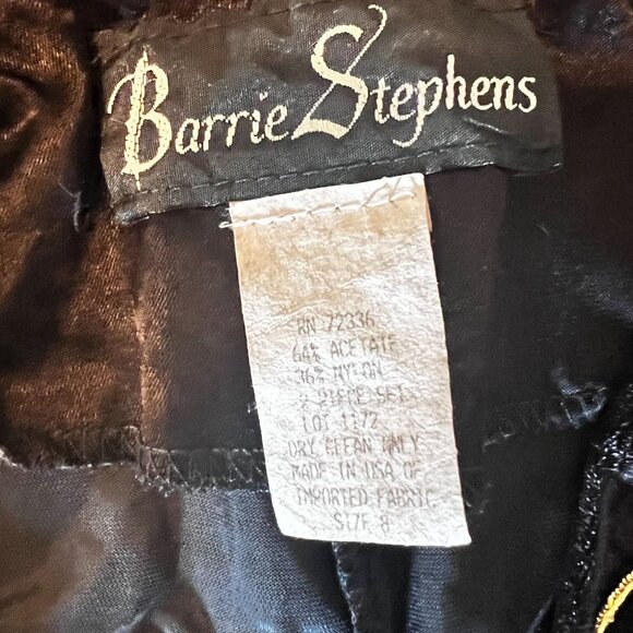 Vintage Barrie Stephens Black Velvet Womens Jacket W/Gold Embroidery Size 8 - Picture 4 of 10